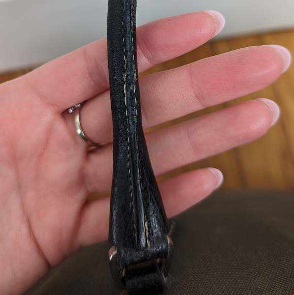 Prada dark olive green canvas and black leather shoulder bag - Picture 11 of 17